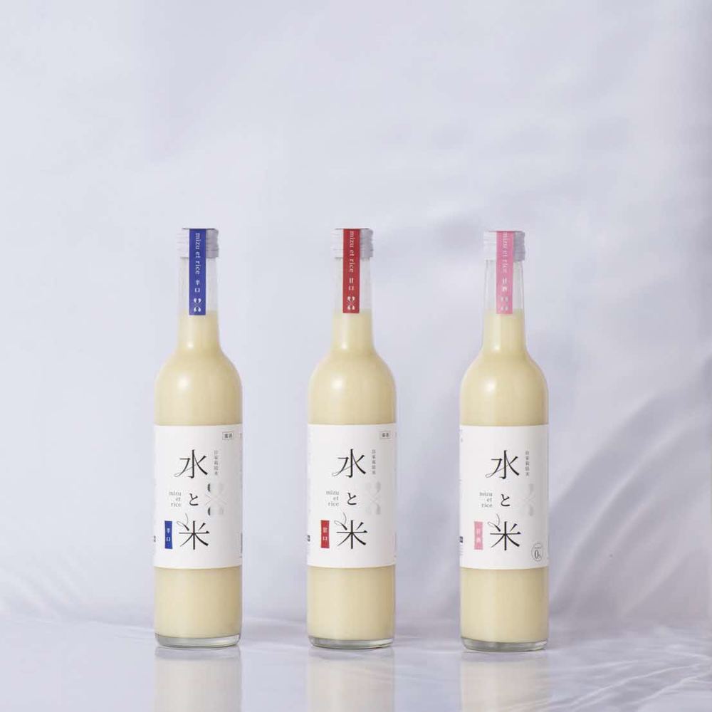 【水と米-mizu et rice-】自家栽培米で醸す甘酒とどぶろく(甘口・辛口)3本セット